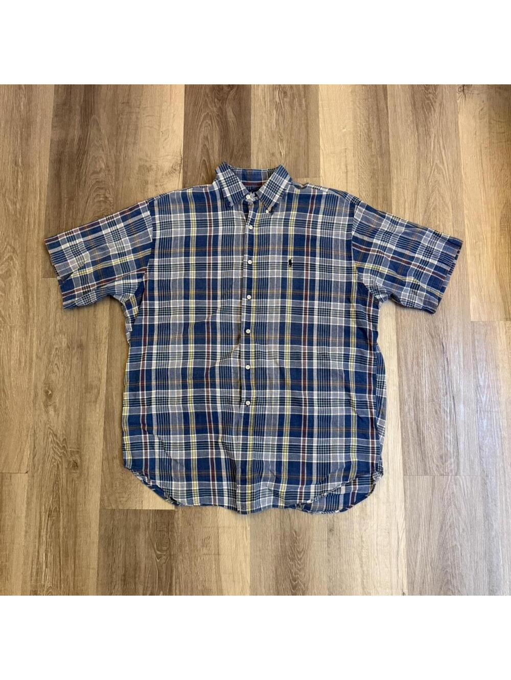 Ralph Lauren blue plaid button up shirt Size XL #preppy #classic